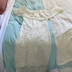 White laced dress, Charlotte Russe.